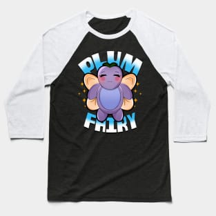 Plum Fairy Cute Kawaii Fruit Plum Funny Cartoon Gift For Kids Baseball T-Shirt